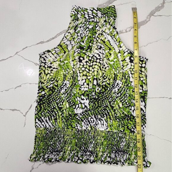 Essentials by Milano | Women’s High Neck Lime Green Halter Snakeskin Blouse S - Picture 16 of 16